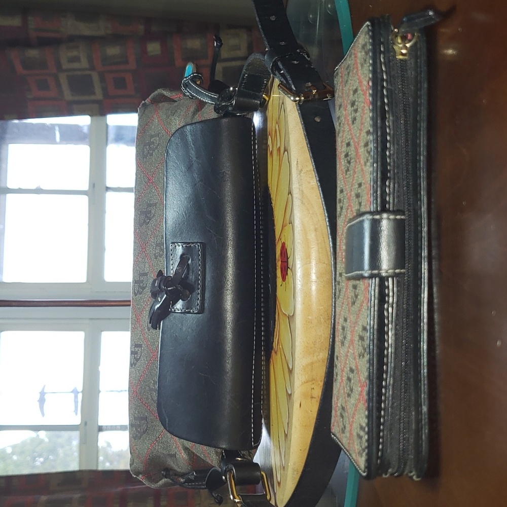 💘🖤💘 2 PC DOONEY & BOURKE SIGNATURE MONOGRAM CANVAS LEATHER PURSE WALLET SET - Picture 8 of 16